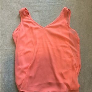 White House Black Market Peach Tulle Tank Top